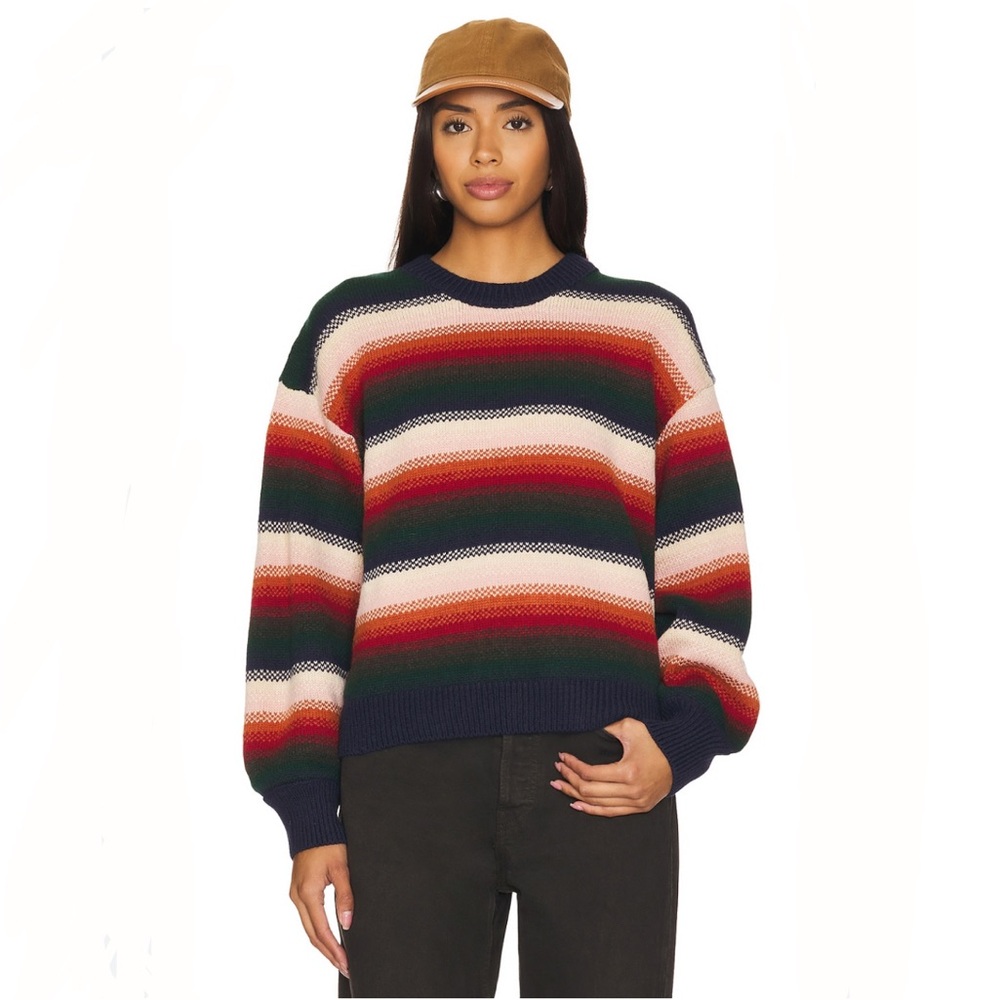 The Great The Bubble Wool Striped Pullover Sweater in Reflection